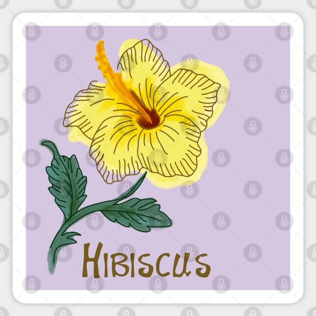 Hibiscus Sticker by Slightly Unhinged